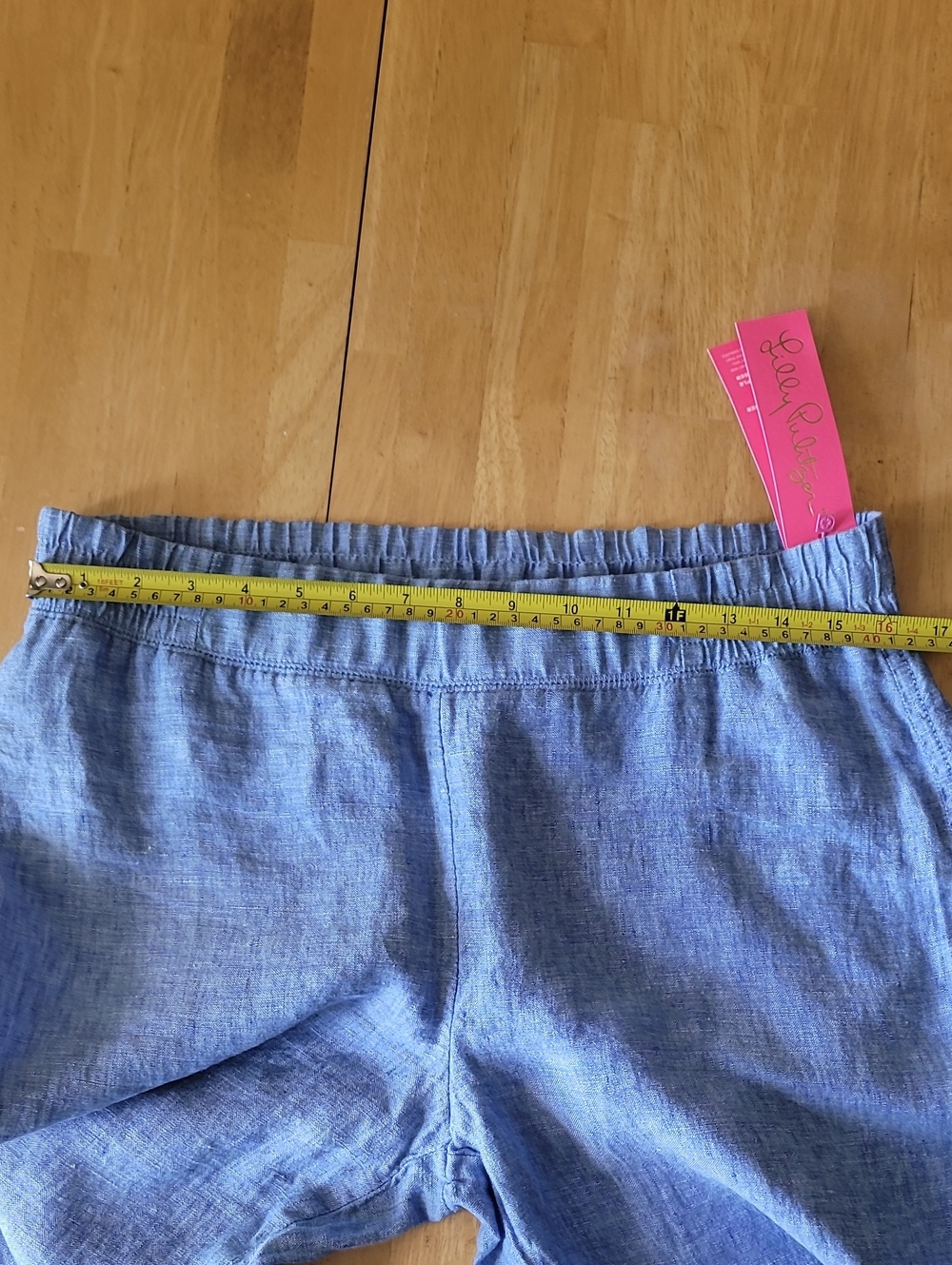 Lilly Pulitzer 100% Linen Deri Pants in Beckon Blue x Sea Salt - Picture 10 of 12